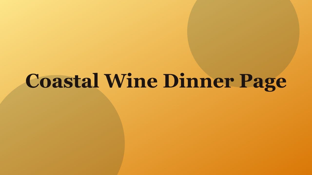 Coastal Wine Dinner Page — Salt & Olive event